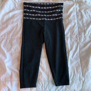 Foldable waist PINK cropped leggings